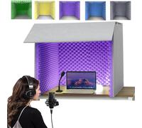 Cabina de grabación Vocal portátil con Cubierta insonorizada de Escritorio, Caja de Cabina de Sonido de fabricación Propia, Espuma Absorbente de Alta Densidad para filtrar la Voz. Purple-60 * 60