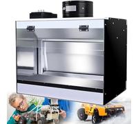 Cabina de pintura con aerógrafo para mesa de manualidades, caja de pintura con cascada, iluminación LED, sistema de extracción de aire con cortina de agua, para modelismo, pasteles, uñas y cerámica,