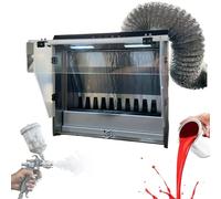 Cabina de pintura con cortina de agua, cabina de pintura con aerógrafo portátil con control táctil y filtración dual, succión de flujo de aire máx. 1480 m³/h, flujo de 2200 l/h y 3 luces LED