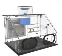 Cabina de pulverización de aerógrafo portátil, caja de pintura transparente de 40 W con luz LED y calentador, gabinete de cabina de pulverización para manualidades, decoración Transparent 50x43x36cm