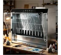 Cabina de pulverización para aerografía con iluminación LED, cabina de pulverización tipo cascada con iluminación LED de 3 colores, cabina de pintura para modelismo de 6000K con cortina de agua