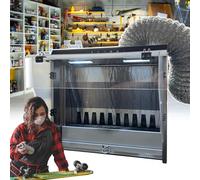 Cabina de pulverización para cortina de agua, sistema de aerógrafo portátil con control de gestos, banco de trabajo de bajo ruido de 33 cm, incluye filtro extractor y manguera de extensión