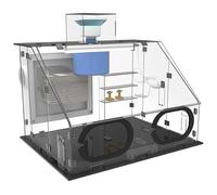 Cabina de pulverización portátil con luces LED, calor ajustable, ideal para pintura artística y modelo, diseño transparente