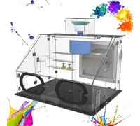 Cabina de pulverización portátil para aerógrafo, 40 W con luces LED, caja de polvo acrílica, manguera de escape de 1,5 m, calentador de temperatura ajustable para modelos de pintura