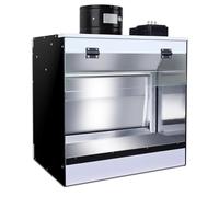 Cabina de pulverización portátil para aerógrafo con ventiladores de escape dobles e iluminación LED, incluye manguera de escape larga, ideal para pintura de modelos y manualidades, diseño eficiente de