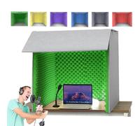 Cabina De Sonido De Escritorio De Fabricación Propia, Alta Densidad De 1,2 Cm: Absorción Y Aislamiento Acústico, Semicerrada, Para Transmisión En Vivo De Juegos Y Chat De Voz.,80 × 80cm,Green