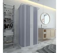 CABINA DUCHA 3 LADOS PVC PLEGABLE CABINA APERTURA 2 PUERTAS CENTRAL BLANCO H185