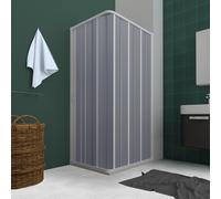 CABINA DUCHA PVC PLEGABLE CABINA APERTURA PUERTA LATERAL DESLIZANTE BLANCO H185