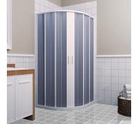CABINA DUCHA PVC PLEGABLE CABINA CIRCULAR APERTURA 2 PUERTAS CENTRAL BLANCO H185