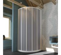 Forte BXF140001 Cabina de Ducha Flex plegable semicircular de Resina PVC, antical, reducible, Resistente a los Golpes, Kit Completo, 90 L x 90 P x 185 H, Color Blanco