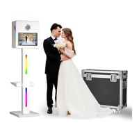 Cabina fotográfica con Espejo para cámara de 15,6", Espejo mágico DSLR Selfie con Pantalla táctil, Control de Aplicaciones, luz de Relleno RGB + Estuche de Vuelo, para Bodas, Fiestas, Bares