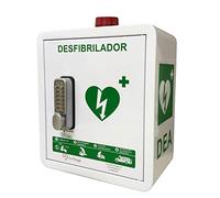 Cabina Ibis para desfibrilador con alarma sonora y visual y combinación mecánica. Especial comunidad de vecinos, anti-robo anti-hurto del DEA AIVIA
