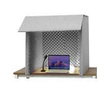 Cabina Insonorizada Portátil, Absorción De Sonido Y Reducción De Ruido, Fácil De Desmontar E Instalar, Para Grabación En Estudio, Podcasts, Canto (60/80 Cm),80 × 80cm,Grey