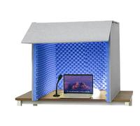 Cabina Insonorizada Portátil, Absorción De Sonido Y Reducción De Ruido, Fácil De Desmontar E Instalar, Para Grabación En Estudio, Podcasts, Canto (60/80 Cm),60 × 60cm,Blue
