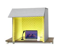 Cabina Insonorizada Portátil, Absorción De Sonido Y Reducción De Ruido, Fácil De Desmontar E Instalar, Para Grabación En Estudio, Podcasts, Canto (60/80 Cm),80 × 80cm,Yellow