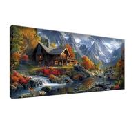 Cabina Pintura de Diamante 5D Completa Kit Diamond Painting Río Manualidades Adultos, Cuadro Diamantes Cristal Art Punto de Cruz Set para Decoración Pared Hogar, Regalo dia del Padre 90x180cm 0Z-43