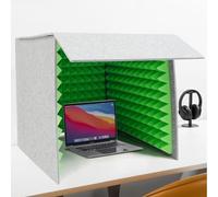 Cabina Portátil De Grabación Vocal: Protector De Escritorio Insonorizado para Voz, Podcasting Y Producción Musical. Cubierta Que Absorbe El Ruido para Grabaciones Más Nítidas. Gray, Green