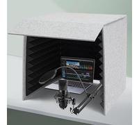 Cabina Portátil De Grabación Vocal: Protector De Escritorio Insonorizado para Voz, Podcasting Y Producción Musical. Cubierta Que Absorbe El Ruido para Grabaciones Más Nítidas. Gray, Black