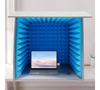 Cabina Portátil De Grabación Vocal: Protector De Escritorio Insonorizado para Voz, Podcasting Y Producción Musical. Cubierta Que Absorbe El Ruido para Grabaciones Más Nítidas. Gray, Blue