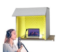 Cabina Vocal Portátil (60/80 Cm), Caja De Cabina De Fabricación Propia, Material De Espuma Absorbente De Sonido, Fácilmente Plegable, Para Grabar, Cantar Y Transmitir Juegos En Vivo.,60 × 60cm,Yellow