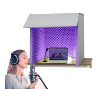 Cabina Vocal Portátil (60/80 Cm), Caja De Cabina De Fabricación Propia, Material De Espuma Absorbente De Sonido, Fácilmente Plegable, Para Grabar, Cantar Y Transmitir Juegos En Vivo.,60 × 60cm,Purple