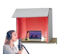 Cabina Vocal Portátil (60/80 Cm), Caja De Cabina De Fabricación Propia, Material De Espuma Absorbente De Sonido, Fácilmente Plegable, Para Grabar, Cantar Y Transmitir Juegos En Vivo.,80 × 80cm,Red