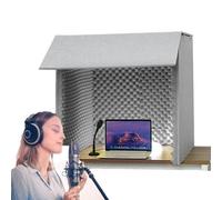 Cabina Vocal Portátil (60/80 Cm), Caja De Cabina De Fabricación Propia, Material De Espuma Absorbente De Sonido, Fácilmente Plegable, Para Grabar, Cantar Y Transmitir Juegos En Vivo.,80 × 80cm,Grey