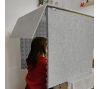 Cabina Vocal Portátil, Cabina De Aislamiento De Micrófono, Cabina De Sonido, Cubierta Insonorizada De Escritorio, Caja De Cabina Vocal De Grabación De Sonido Hecha A Sí Misma, Escudo A(Color:Grigio)