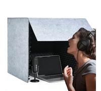 Cabina vocal portátil con aislamiento insonorizado para grabación, estudio de música de escritorio y podcast, reducción de ruido, caja de sonido para el hogar (negro, 23.62 pulgadas)