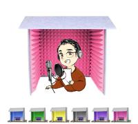 cabine de gravação vocal portátil, caixa de cabine de isolamento para estúdio em casa, equipamento de gravação de microfone, para podcasts, trabalho-Red(60×60×60cm)