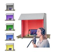 cabine de gravação vocal portátil, caixa de cabine de isolamento para estúdio em casa, equipamento de gravação de microfone, para podcasts, trabalho-Red(60×60×60cm)