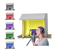 Cabine isolada vocal leve portátil, obertura insonorizada de secretária, painéis de espuma à prova de som, elevar clareza de som, criar melhores condições de gravação-Yellow（60×60×60cm）