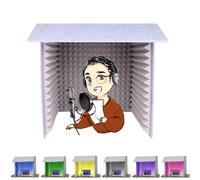 Cabine isolada vocal leve portátil, obertura insonorizada de secretária, painéis de espuma à prova de som, elevar clareza de som, criar melhores condições de gravação-Gray（60×60×60cm）