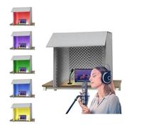 Cabine isolada vocal leve portátil, obertura insonorizada de secretária, painéis de espuma à prova de som, elevar clareza de som, criar melhores condições de gravação-Gray（80x80x80cm）