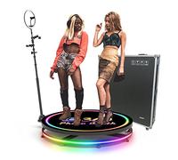 Cabine Photo professionnelle à 360° pour fêtes et mariages, Avec Logo personnalisé gratuit, Support réglable et anneau lumineux, cabine Avec caméra rotative à ralenti et Flight Case, idéale pour Les