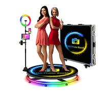 Cabine Photo professionnelle à 360° pour fêtes et mariages | Logo personnalisé gratuit | Télécommande | Caméra à Rotation automatique au ralenti | Flight Case | 1 à 5 personnes