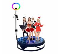 Cabine Photo professionnelle à 360° pour fêtes et mariages, Machine vidéo Avec anneau lumineux, Plateforme pour Selfies vidéo, Logo personnalisé gratuit, pour 1 à 7 personnes, Avec Flight Case
