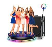 Cabine Photo professionnelle à 360° pour fêtes et mariages, vitre automatique, Machine à ralentir, cabine vidéo à Plateforme rotative, Logo personnalisé gratuit, Avec Flight Case.