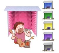 Cabine vocal insonorizada, escudo de isolamento portátil para secretária de estúdio e cabine de gravação, cobertura absorvente de som para gravação de áudio profissional