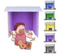 Cabine vocal insonorizada, escudo de isolamento portátil para secretária de estúdio e cabine de gravação, cobertura absorvente de som para gravação de áudio profissional