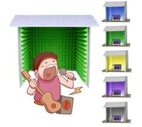 Cabine vocal insonorizada, escudo de isolamento portátil para secretária de estúdio e cabine de gravação, cobertura absorvente de som para gravação de áudio profissional