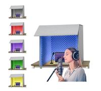 Cabine vocal insonorizada, escudo de isolamento portátil para secretária de estúdio e cabine de gravação, cobertura absorvente de som para gravação de áudio profissional-Blue(60×60×60cm)