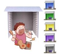 Cabine vocal insonorizada, escudo de isolamento portátil para secretária de estúdio e cabine de gravação, cobertura absorvente de som para gravação de áudio profissional