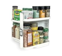 Cabinet Caddy SNAP! Especiero organizador para armario, giratorio, deslizante, 3 baldas ajustables a presión para 5 niveles de almacenaje, diseño modular magnético, 22,6 x 15,5 x 27,4 cm (alto x ancho