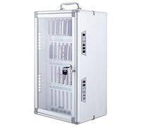Cabinet de almacenamiento de teléfono de aleación de aluminio con 36, 48 y 60 ranuras, caja de almacenamiento móvil con orificios de refrigeración para la sala de clases de la escuela, oficina