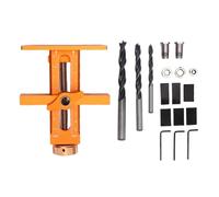 Cabinet Door Mounting Jig with 10mm Rebound Device Mounting Hole, 0-30mm Adjustable 7-40mm Clamping Cabinet Door Installation Positioner with 3 Drill Bits