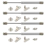 Cabinet gas spring support rod, Pack of 4 10 Inch Silver Gas Strut for Cabinet Doors with 20N-300N Force(Rubber Core,300N)