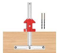 Cabinet Hardware Jig - Multifunctional Adjustable Drill Template Tool, Aluminum Alloy Measuring Ruler & Protractor | Cabinet Knob & Drawer Pull Installation Locator For Woodworking