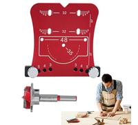 Cabinet Hinge Hole Guide, 35mm Hinge Jig with Drill Bit, 3.35x3.15x0.47 Inches, Aluminum Alloy Build, Precise Hole Opening for Shelves, Easy to Use Furniture Tool for Home Use