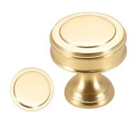 Cabinet Knob - 3x3cm Vintage Gold Pull Hardware, Zinc Alloy Furniture Grip, Decorative Round Dresser Fixture For Home Storage Upgrade | Brass Zinc Alloy Cabinet Knob,for Home Office Rv Garage